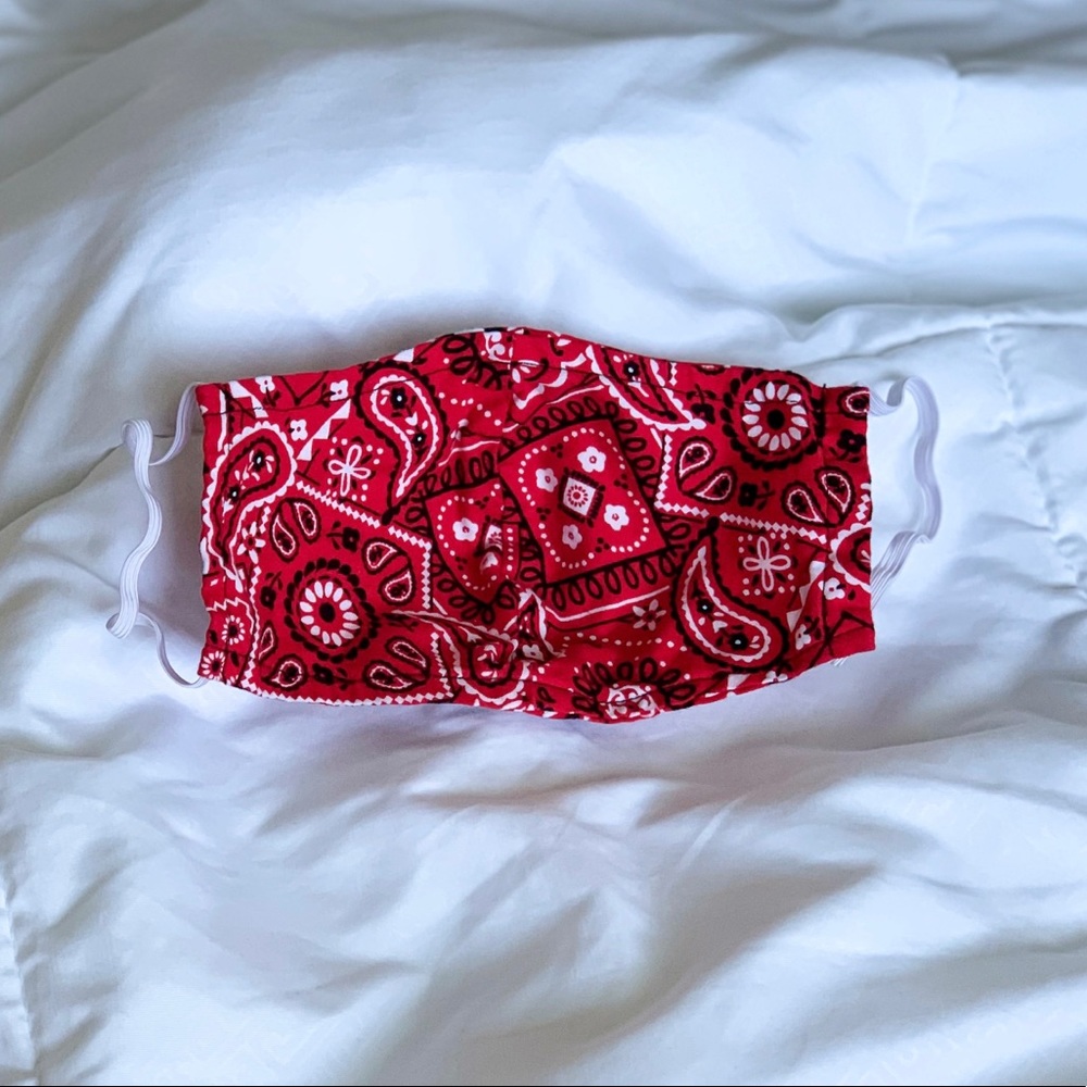 Red Bandana Design Mask, New & Unused